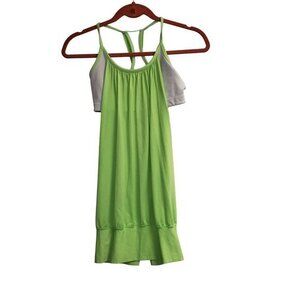 Lululemon No Limits Workout Exercises Top Women's Size 6 Green Off-White Pre-own